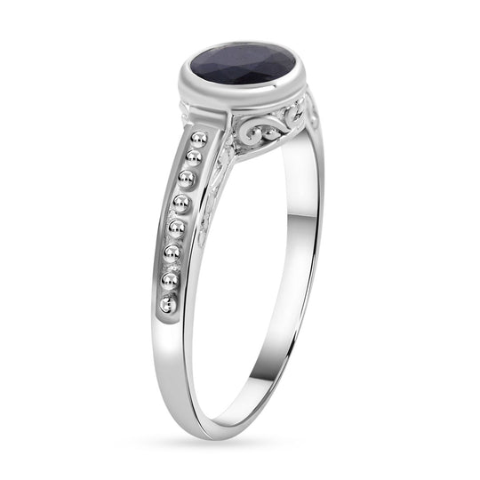 Royal Bali - Blauer Saphir Ring 925 Silber (Größe 16.00) ca. 1,75 ct