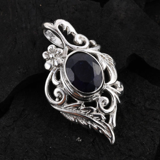 Royal Bali - Blauer Saphir-Anhänger, 925 Silber ca. 1,50 ct