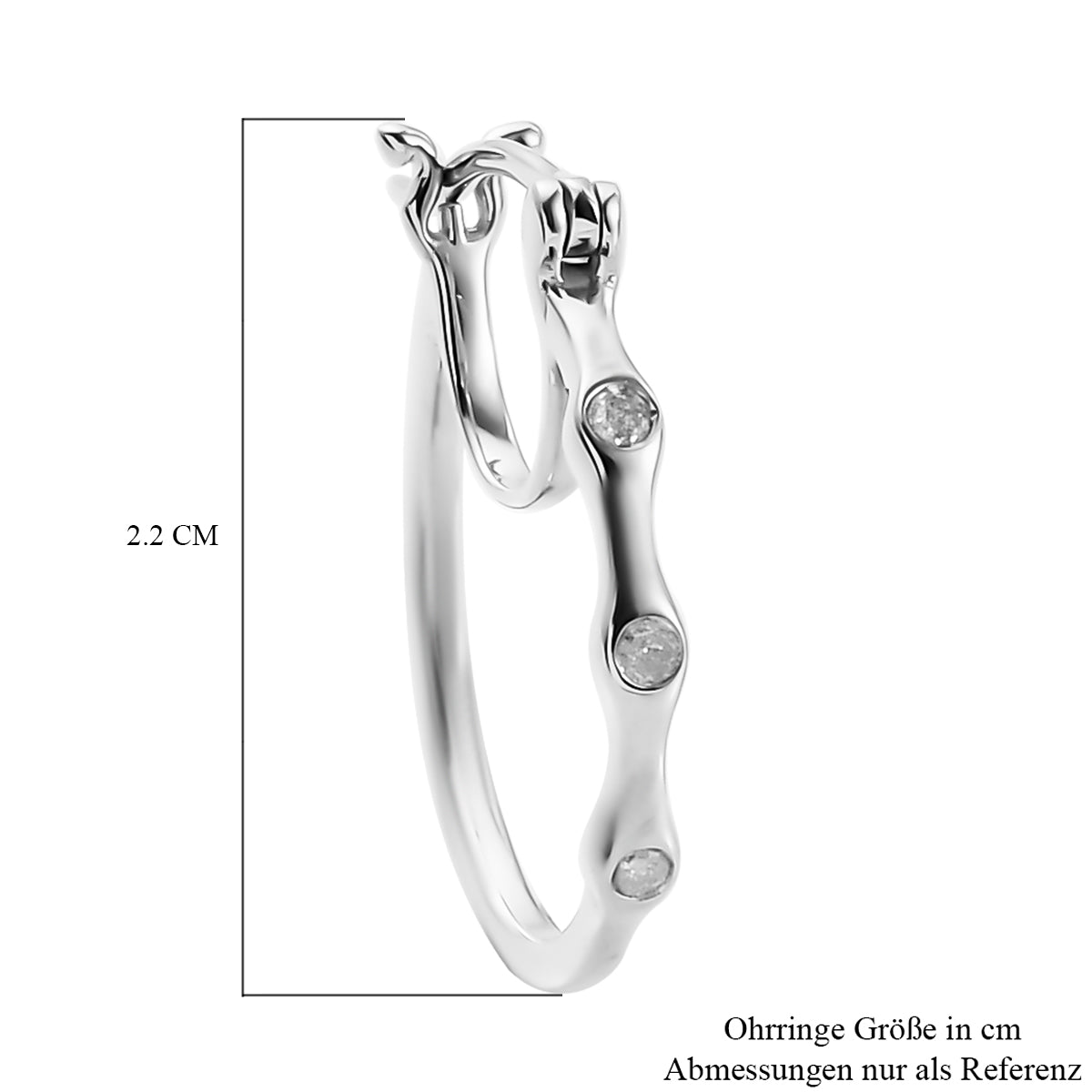 Diamant Creolen 925 Silber platiniert ca. 0,10 ct