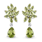 Natürliche Peridot-Ohrringe, 925 Silber platiniert ca. 3,08 ct