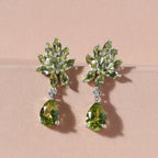 Natürliche Peridot-Ohrringe, 925 Silber platiniert ca. 3,08 ct