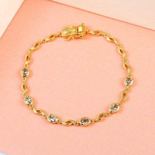 AAA Turkizit Armband, ca. 19 cm, 925 Silber Gelbgold Vermeil ca. 2.38 ct