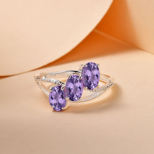 Afrikanischer Amethyst Ring, 925 Silber (Größe 20.00) ca. 1,16 ct