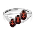 Roter Granat Ring, 925 Silber (Größe 16.00) ca. 1,44 ct