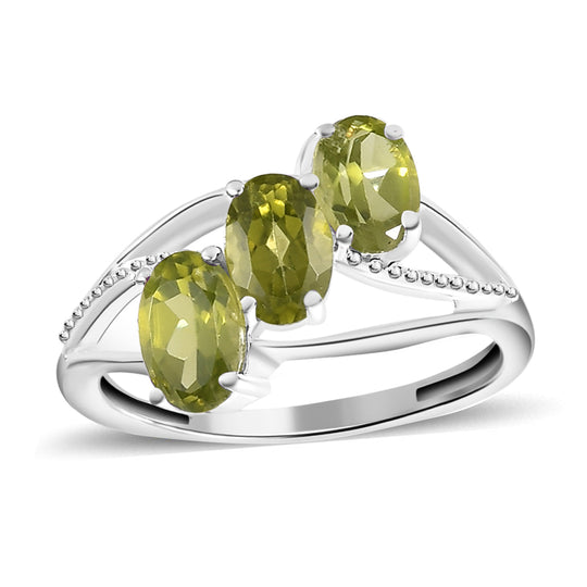 Peridot Ring, 925 Silber ca. 1,64 ct