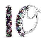 Nordlicht Mystik Topas Creolen, 925 Silber platiniert ca. 4.66 ct