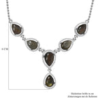 Feuer Labradorit Halskette, ca. 45 cm, 925 Silber ca. 14.84 ct