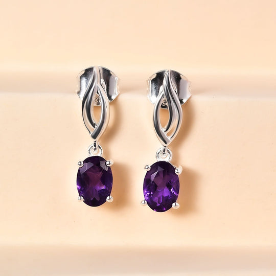 Afrikanische Amethyst Ohrringe, 925 Silber ca. 1,40 ct