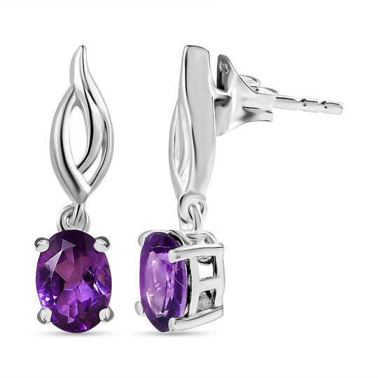 Afrikanische Amethyst Ohrringe, 925 Silber ca. 1,40 ct