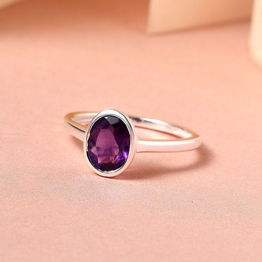 Afrikanischer Amethyst Ring, 925 Silber ca. 1,10 ct