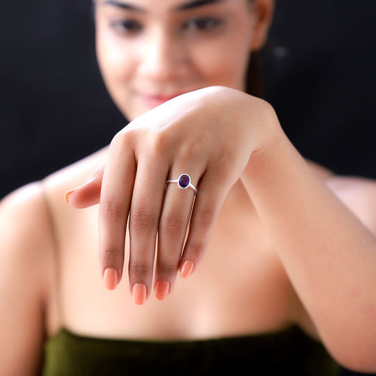 Afrikanischer Amethyst Ring, 925 Silber ca. 1,10 ct