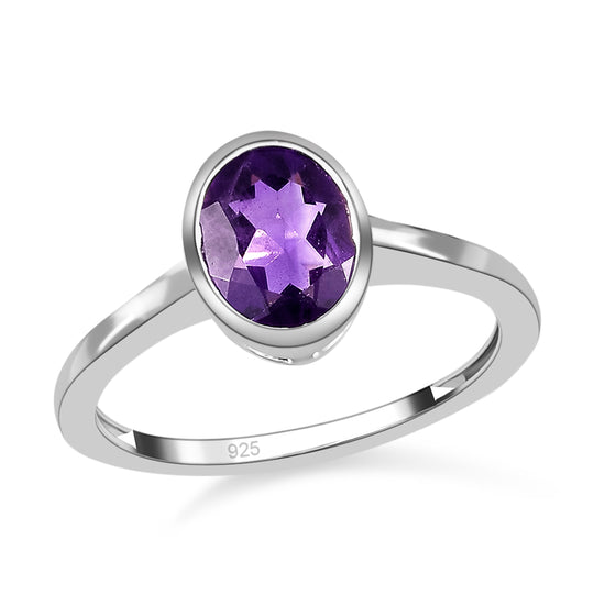 Afrikanischer Amethyst Ring, 925 Silber ca. 1,10 ct