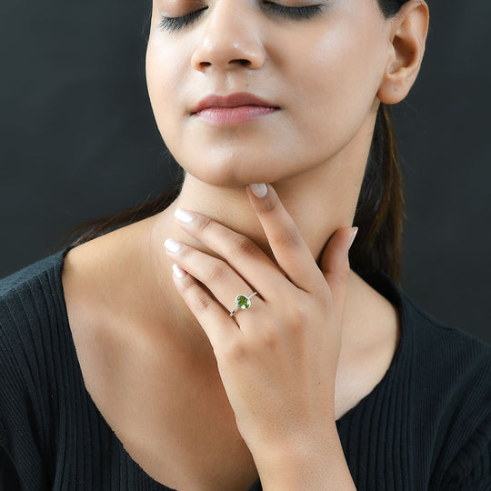 Peridot Ring, 925 Silber ca. 1,31 ct
