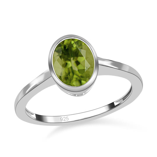 Peridot Ring, 925 Silber ca. 1,31 ct