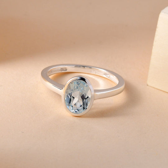 Himmelblauer Topas Ring, 925 Silber ca. 1,45 ct