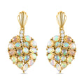 Natürliche, äthiopische Welo Opal Ohrringe, 925 Silber Gelbgold Vermeil ca. 3,90 ct