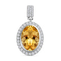 Gelber Labradorit Anhänger, 925 Silber platiniert, 5.78 Ct.