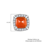 Salamanca Feueropal und weiße Zirkon-Ohrringe, 925 Silber platiniert ca. 1.38 ct