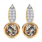 AAA Turkizit und weiße Zirkon-Ohrringe, 925 Silber Gelbgold Vermeil ca. 1.39 ct