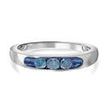 Blauer Diamant Ring, 925 Silber platiniert (Größe 20.00) ca. 0.50 ct