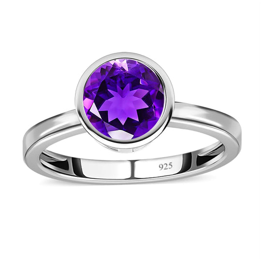 Afrikanischer Amethyst Ring, 925 Silber ca. 1.19 ct