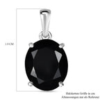 Schwarzer Spinell Anhänger, 925 Silber ca. 6,23 ct