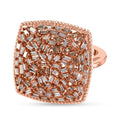 Natürlicher Champagner Diamant-Ring, 925 Silber Roségold Vermeil (Größe 19.00) ca. 1,00 ct