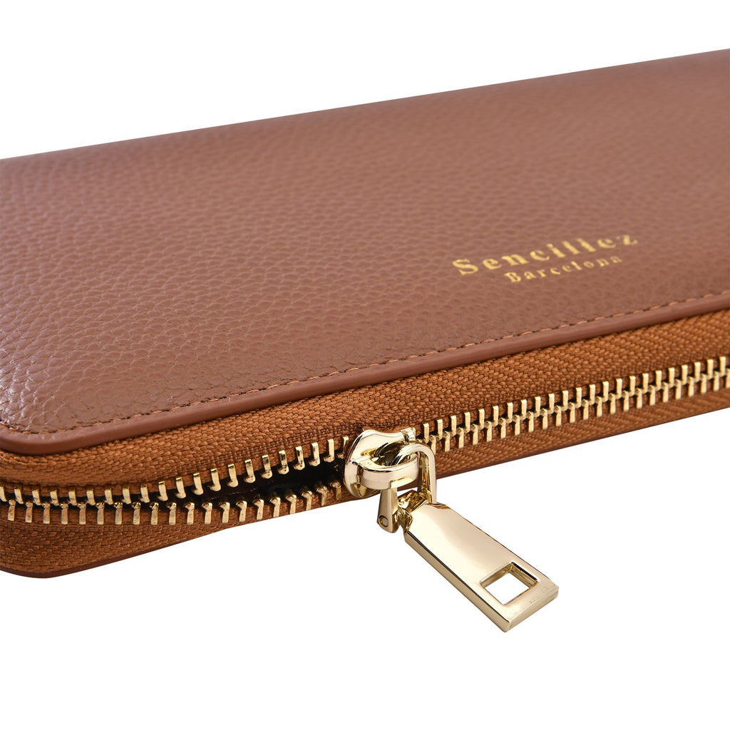 Sencillez: Dokumenten-Etui aus 100% echtem Leder mit RFID Schutz, 21x11x2cm, Braun