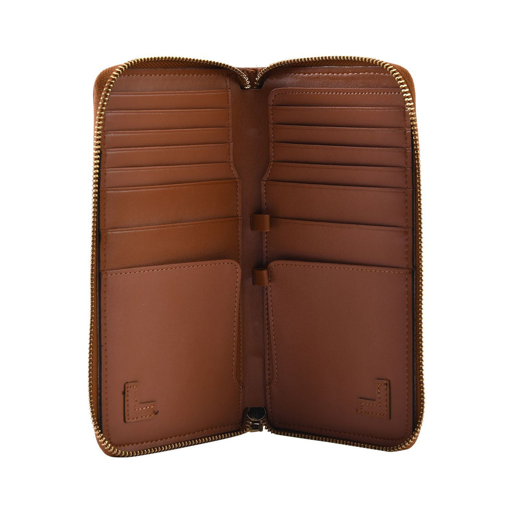 Sencillez: Dokumenten-Etui aus 100% echtem Leder mit RFID Schutz, 21x11x2cm, Braun