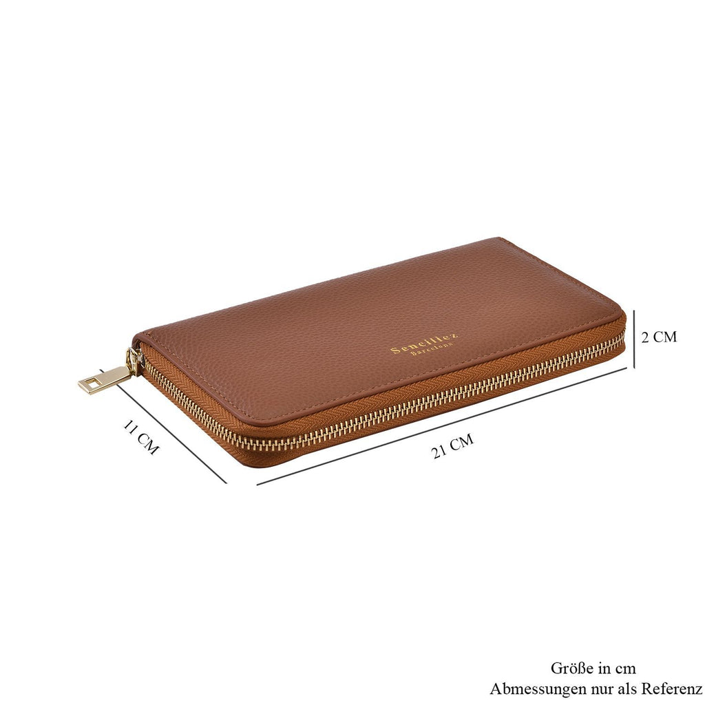 Sencillez: Dokumenten-Etui aus 100% echtem Leder mit RFID Schutz, 21x11x2cm, Braun
