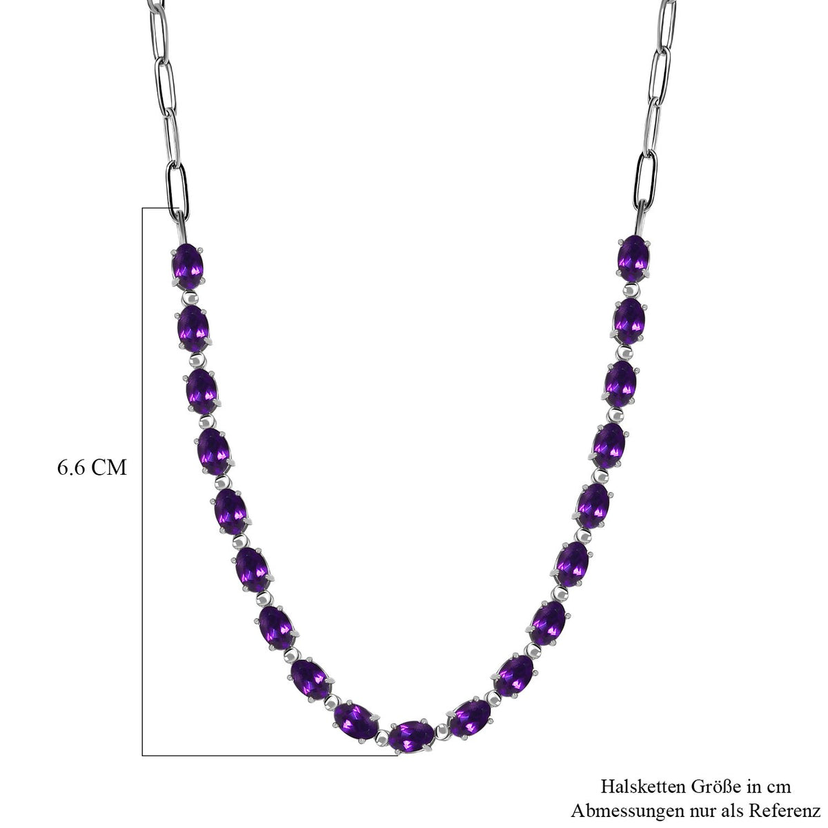 Afrikanische Amethyst Halskette, ca. 45 cm, 316L Edelstahl ca. 8.31 ct