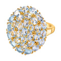 Himmelblauer Topas Ring, 925 Silber Gelbgold Vermeil (Größe 17.00) ca. 6,73 ct