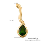 Natürliche Chromdiopsid Ohrringe, 925 Silber vergoldet, ca. 1.47 ct