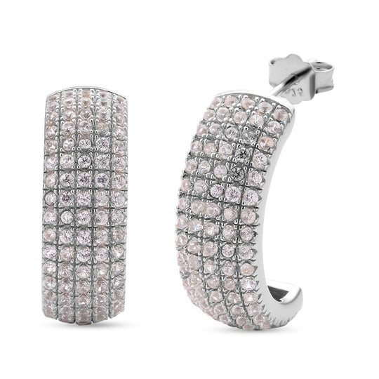 Weiße Zirkon Ohrringe, 925 Silber rhodiniert ca. 0.84 ct
