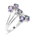 Nordlicht Mystik-Topas Ring, 925 Silber platiniert (Größe 16.00) ca. 2.40 ct
