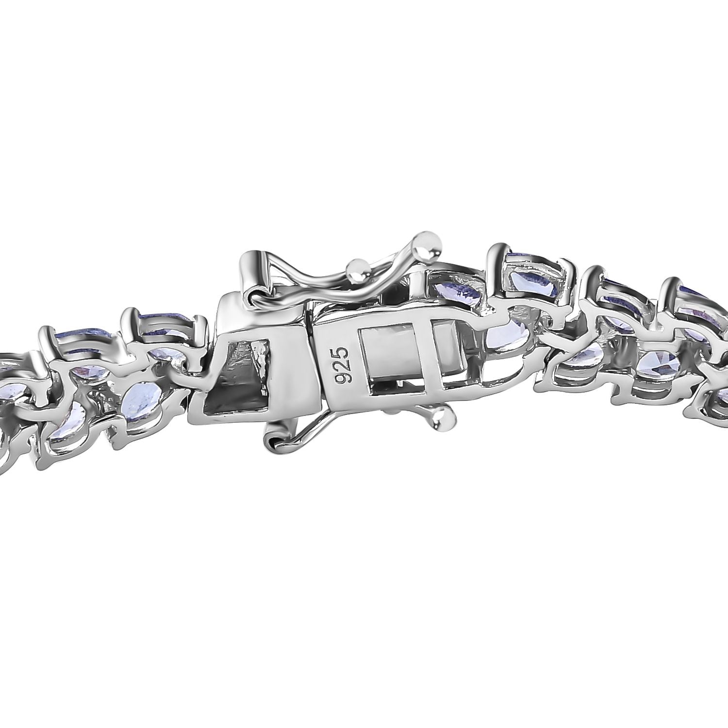 Tansanit Armband, ca. 19 cm, 925 Silber platiniert ca. 11.97 ct