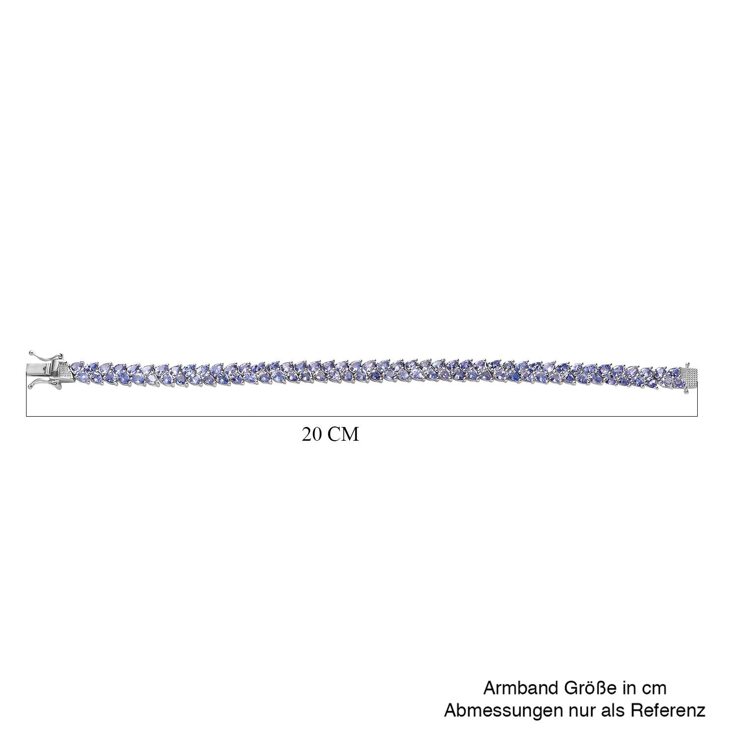 Tansanit Armband, ca. 19 cm, 925 Silber platiniert ca. 11.97 ct