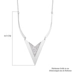 Chevron Form Weißes Kristall Halskette, ca. 50 cm, silberfarben