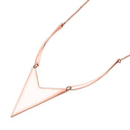 Chevron Form Weißes Kristall Halskette, ca. 50 cm, roséfarben