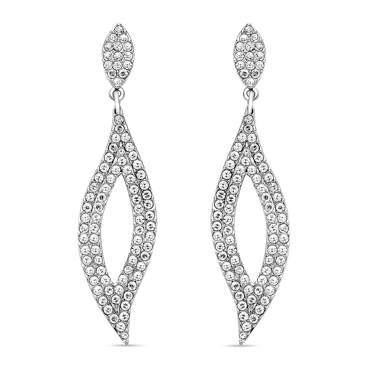 Weiße Kristall Ohrringe, silberfarben 5.00 ct