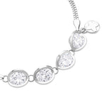 Weißes Zirkonia Armband ca. 17.5+5 cm Reines Messing ca. 5.00 ct