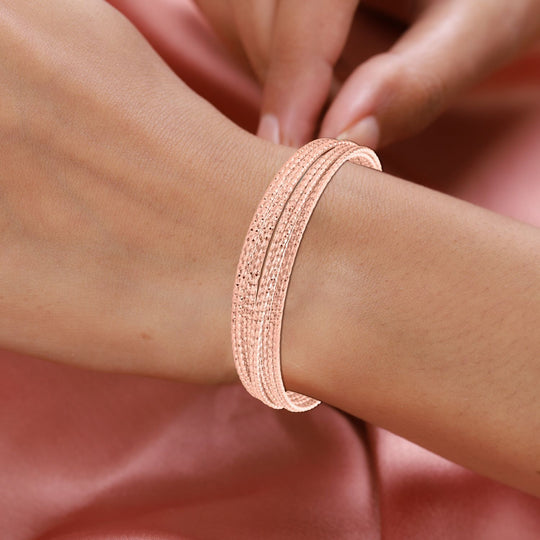 Designer inspirierter Armreif, ca. 19 cm, roséfarben