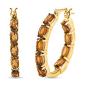 Champagner Triplett Quarz Creolen - 10,24 ct.