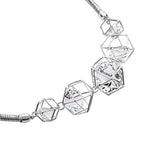 Weiße Kristall Halskette, ca. 50 cm, silberfarben 5.00 ct