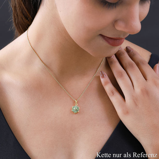 Merelani Mint-Granat Anhänger, 925 Silber Gelbgold Vermeil ca. 0.82 ct