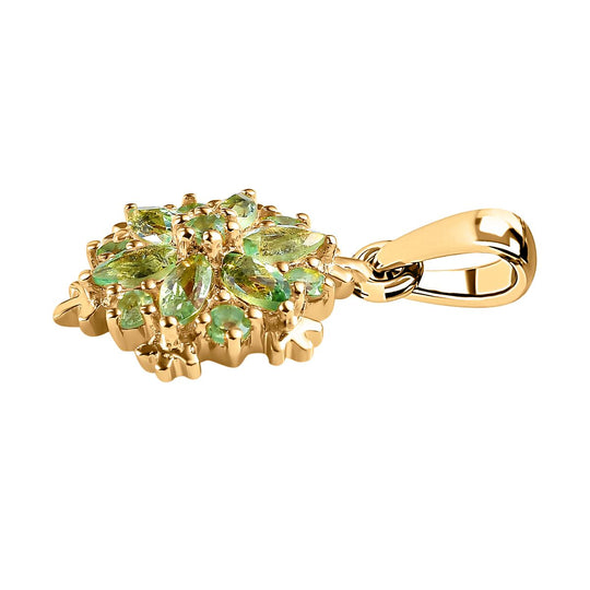 Merelani Mint-Granat Anhänger, 925 Silber Gelbgold Vermeil ca. 0.82 ct