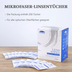 200er Set - Papier Mikrofaser Linsentücher für Brillen und Glass
