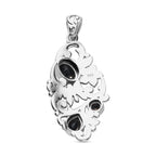 Schwarzer Saphir Anhänger, 925 Silber platiniert ca. 3.10 ct