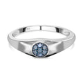 Blauer Diamant-Ring, 925 Silber platiniert (Größe 16.00) ca. 0.10 ct