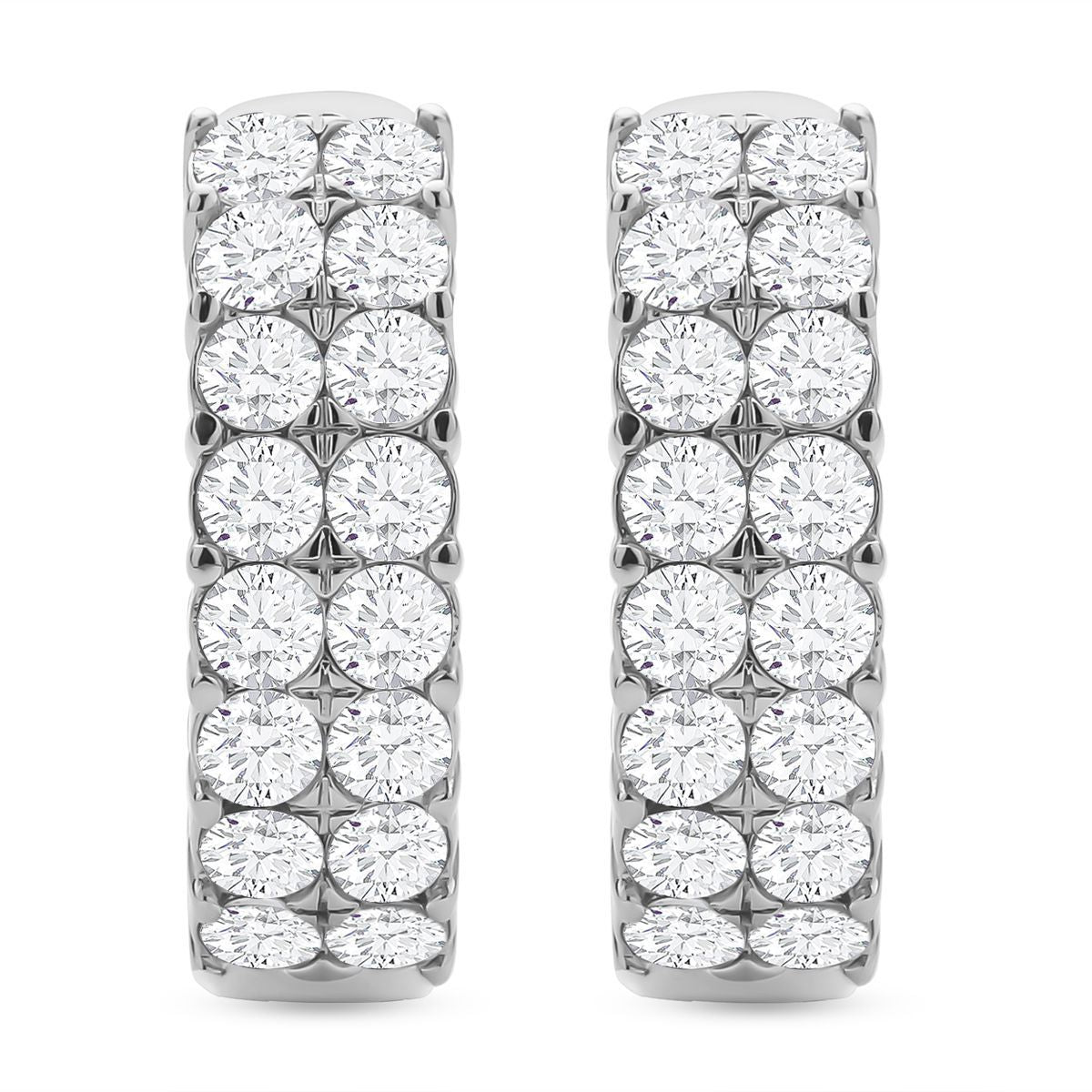 Weiße Kristall Ohrringe, 316L Edelstahl 10.00 ct